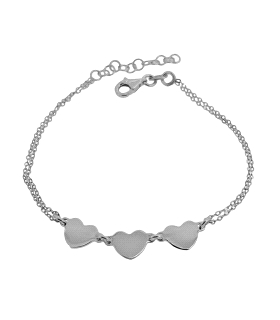 PULSERA CORAZON ENAMORADOS PLATA PRIMERA