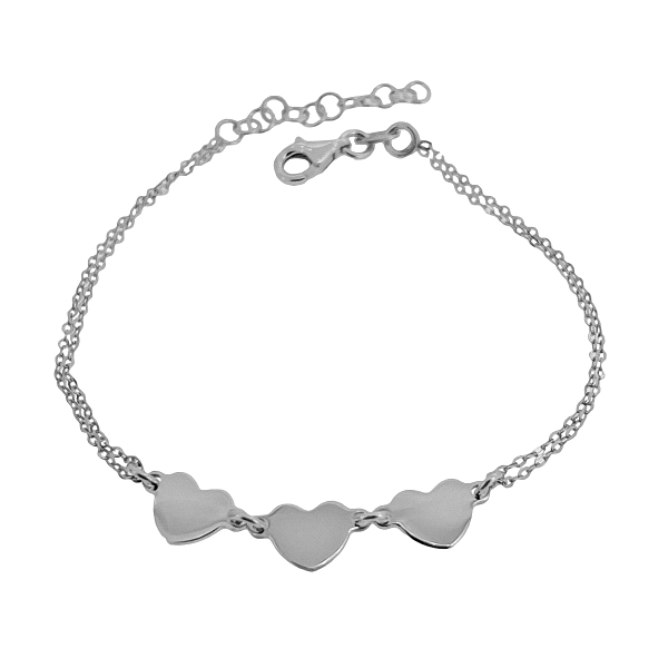 PULSERA CORAZON ENAMORADOS PLATA PRIMERA
