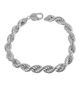 PULSERA CORDON HOMBRE PLATA 1ª LEY 22 CM