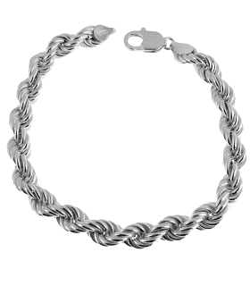 PULSERA CORDON HOMBRE PLATA 1ª LEY 22 CM