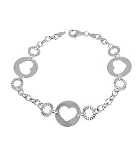 PULSERA MUJER DISCOS PLATA 1ª LEY 19 CM.