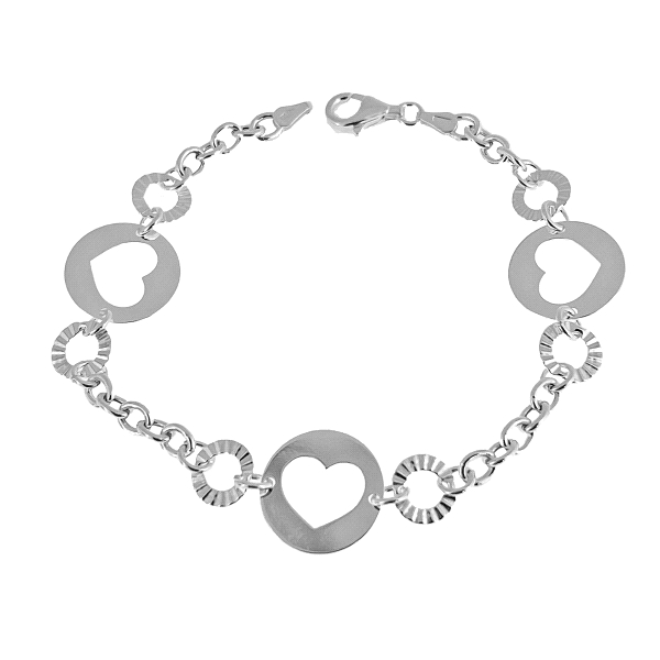 PULSERA MUJER DISCOS PLATA 1ª LEY 19 CM.