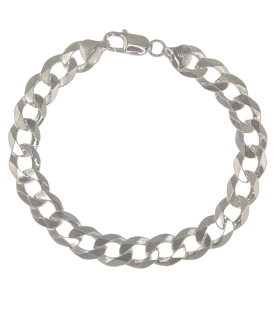 PULSERA CADENA BARBADA HOMBRE PLATA 1ª L