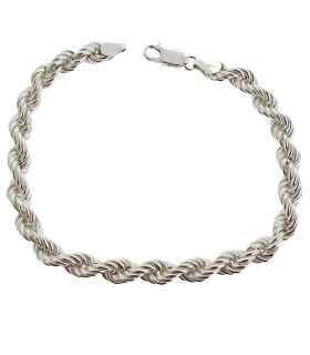 PULSERA CORDON HOMBRE PLATA 1ª LEY 22 CM