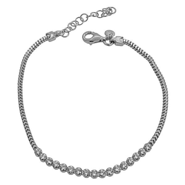 PULSERA RIVIERE PLATA 1ª LEY 16 + 3 CM