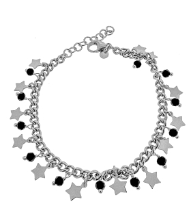 PULSERA ESTRELLA PLATA 1ª LEY 17 + 3 CM