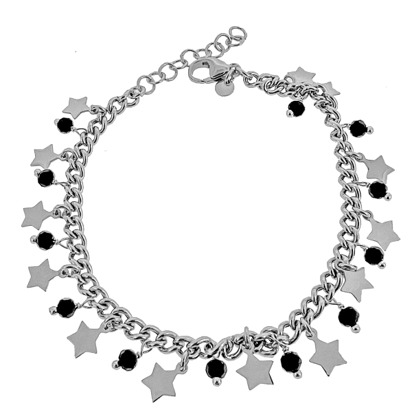 PULSERA ESTRELLA PLATA 1ª LEY 17 + 3 CM