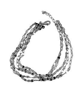 PULSERA CADENA OJITO 3 LARGOS  PLATA 1ª