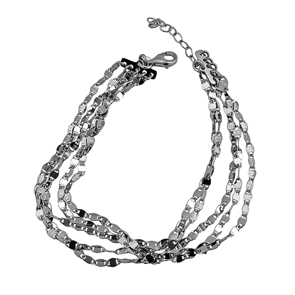 PULSERA CADENA OJITO 3 LARGOS  PLATA 1ª