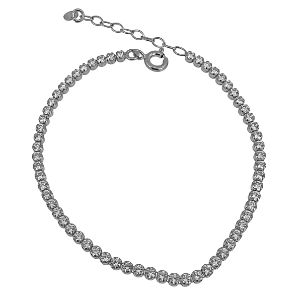 PULSERA RIVIERE PLATA 1ª LEY 16 + 3 CM.