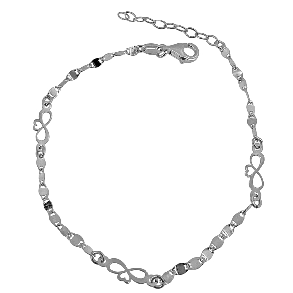 PULSERA INFINITO CORAZON PLATA 1ª LEY RO