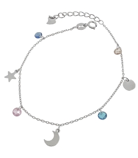 PULSERA FETICHES  PLATA 1ª LEY 17 + 3 CM