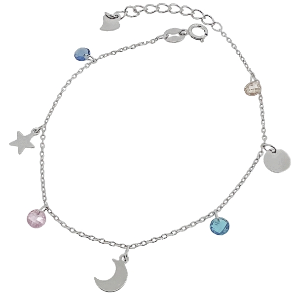 PULSERA FETICHES  PLATA 1ª LEY 17 + 3 CM