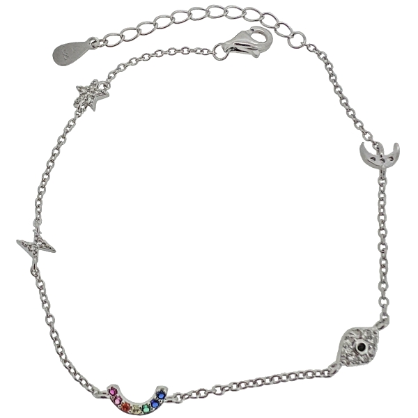 PULSERA ESTRELLAS  PLATA 1ª LEY 16.50 +