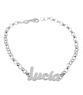 PULSERA NOMBRE LUCIA PLATA 1ª LEY 19 CM+