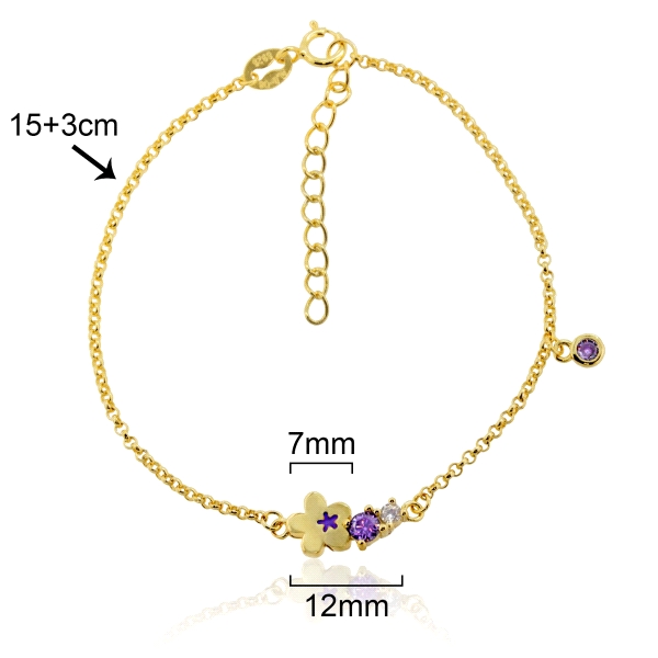 PULSERA  LOLLIPOP PLATA 1ª LEY FLOR