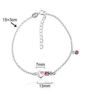 PULSERA  LOLLIPOP PLATA 1ª LEY CORAZON