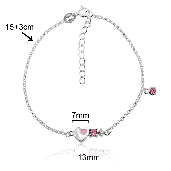 PULSERA  LOLLIPOP PLATA 1ª LEY CORAZON