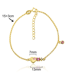 PULSERA  LOLLIPOP PLATA 1ª LEY CORAZON