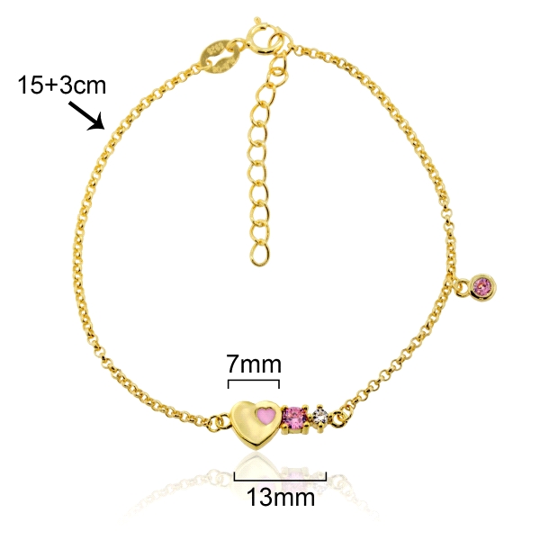 PULSERA  LOLLIPOP PLATA 1ª LEY CORAZON