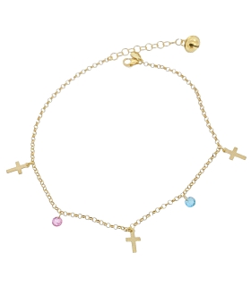 PULSERA TOBILLERA PLATA 1ª LEY 23 + 3 CM
