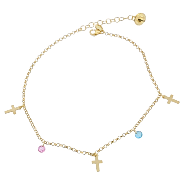 PULSERA TOBILLERA PLATA 1ª LEY 23 + 3 CM