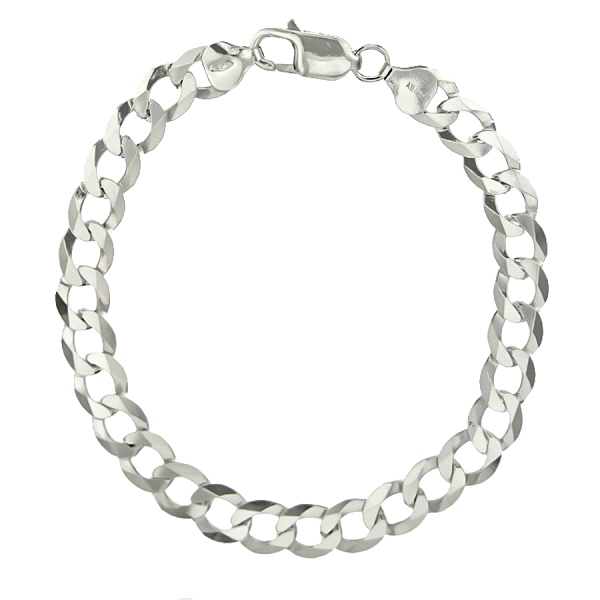 PULSERA HOMBRE PLATA PRIMERA LEY 21 CM.