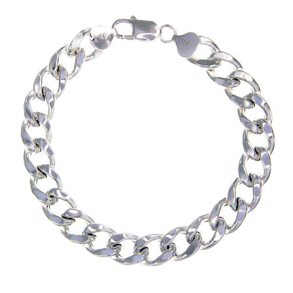 PULSERA HOMBRE PLATA PRIMERA LEY 21 CM.