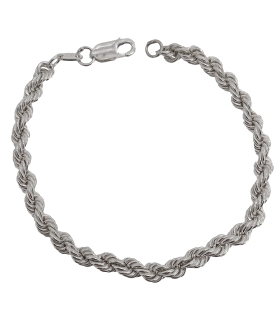 PULSERA CORDON PLATA 1ª LEY 5 X 21 CM.