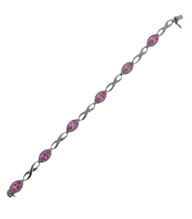 PULSERA MUJER PLATA PRIMERA LEY 18 CM.
