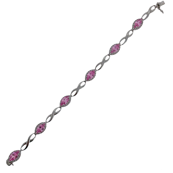 PULSERA MUJER PLATA PRIMERA LEY 18 CM.