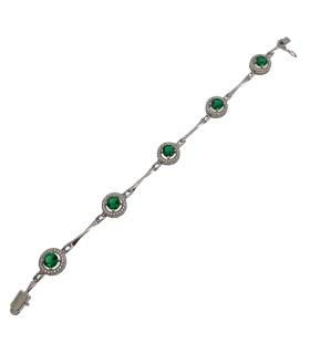 PULSERA MUJER PLATA PRIMERA LEY 18 CM.