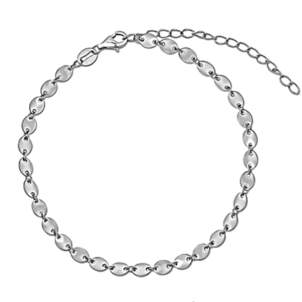 PULSERA TOBILLERA PLATA 1ª LEY 21 + 5 CM