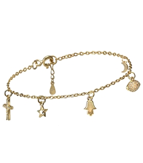 PULSERA FETICHES PLATA 1ª LEY CHAPADA
