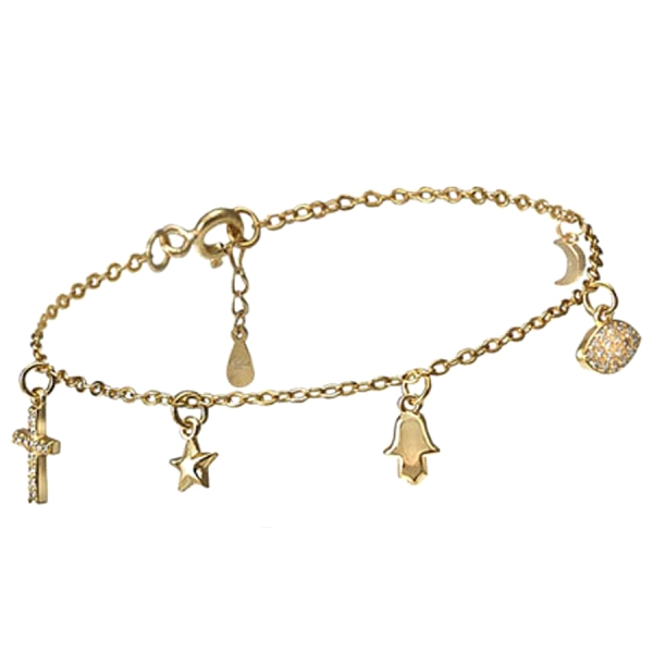 PULSERA FETICHES PLATA 1ª LEY CHAPADA
