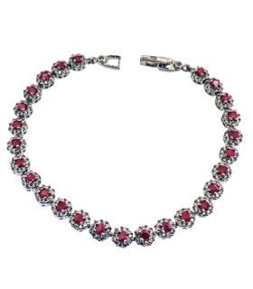 PULSERA RUBI PLATA PRIMERA LEY 18,50 CM