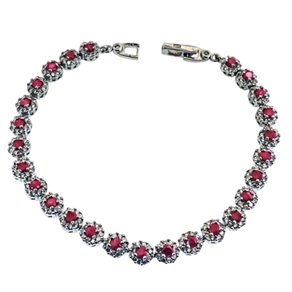 PULSERA RUBI PLATA PRIMERA LEY 18,50 CM