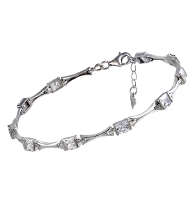 PULSERA MUJER PLATA PRIMERA LEY 18+4 CM