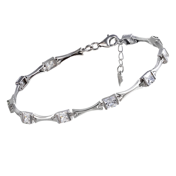 PULSERA MUJER PLATA PRIMERA LEY 18+4 CM