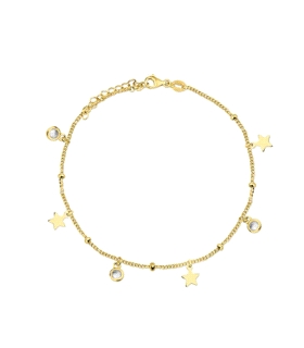 PULSERA CHAPITAS ESTRELLAS PLATA 1ª LEY