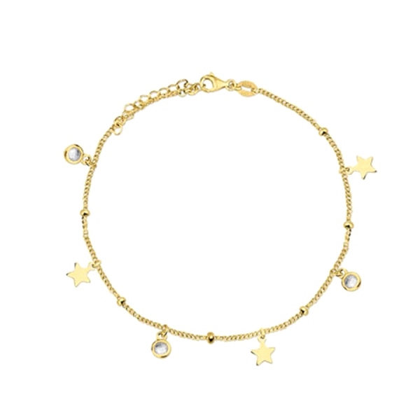 PULSERA CHAPITAS ESTRELLAS PLATA 1ª LEY