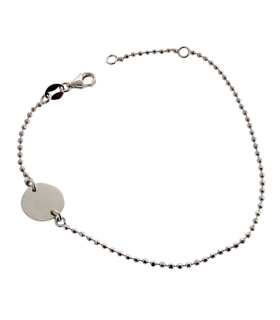 PULSERA PLACA REDONDA PLATA 1ª LEY 18-16