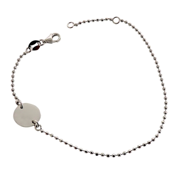 PULSERA PLACA REDONDA PLATA 1ª LEY 18-16