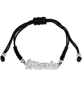 PULSERA MACRAMÉ PLATA 1ª LEY NOMBRE