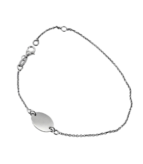 PULSERA OVAL PLATA 1ªLEY RODIADA 18-16CM