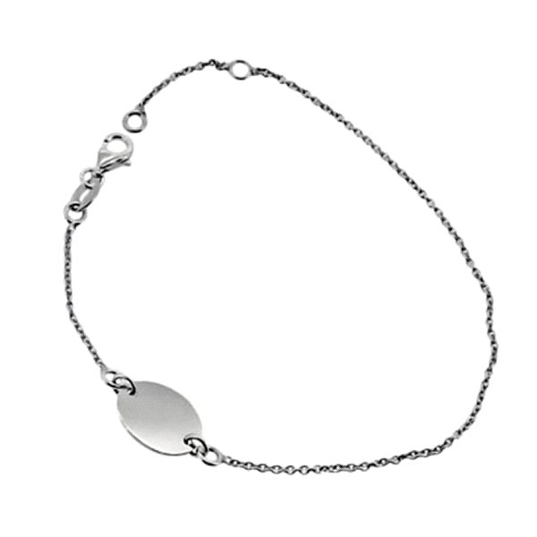 PULSERA OVAL PLATA 1ªLEY RODIADA 18-16CM