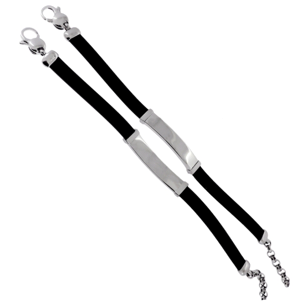 PULSERA HOMBRE PLATA PRIMERA LEY 21 CM.