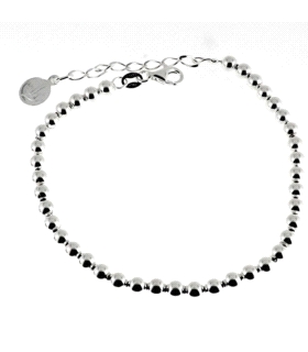 PULSERA BOLAS 4 MM PLATA 1ª LEY 17CM + E