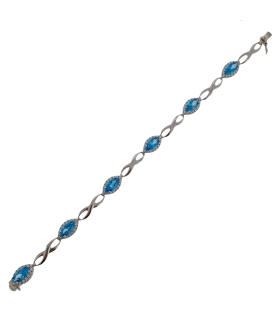 PULSERA MUJER PLATA PRIMERA LEY 18 CM.