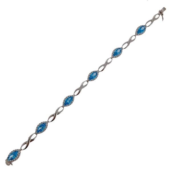 PULSERA MUJER PLATA PRIMERA LEY 18 CM.